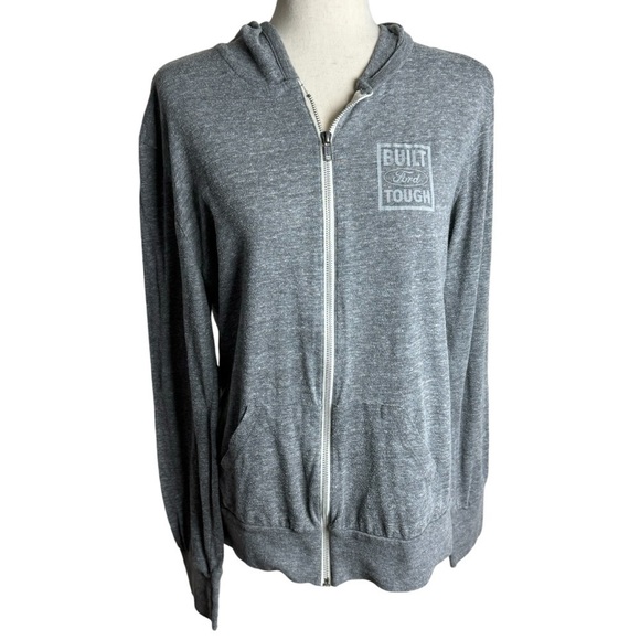 Ford built tough women’s gray hoodie zip up official authentic garment size L - Picture 1 of 7